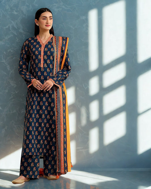 KAYSERIA KHADDAR-3 PEICE SUIT WITH FREE HOME DELIVERY