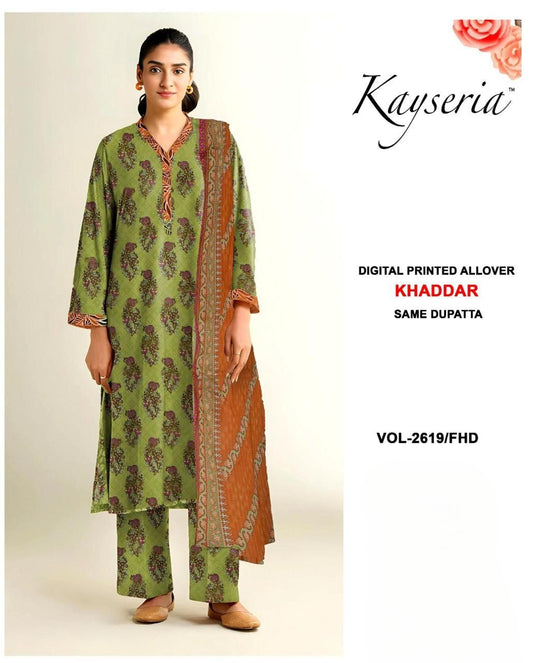 KEYSERIA KHADDAR 3 PEICE SUIT