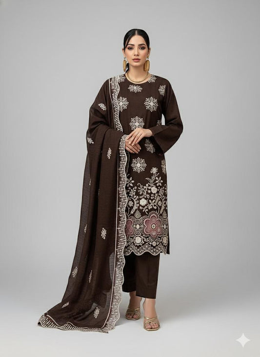 Dhanak 4-Piece Suit, Brown Colour
