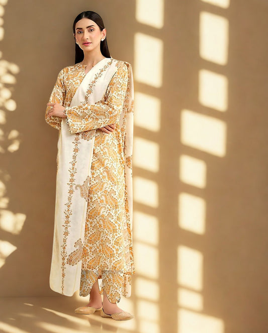 KAYSERIA KHADDAR 3 PEICE SUIT WITH FREE HOME DELIVERY