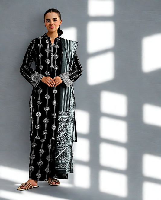 KAYSERIA KHADDAR-3 PEICE SUIT WITH FREE HOME DELIVERY